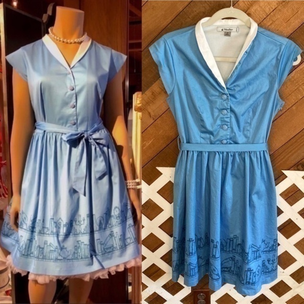 Disney Dress Shop blue Belle library dress size S